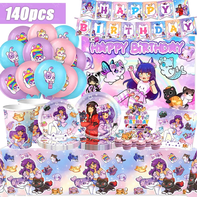 Party Games Good - Décorations d'anniversaire Aphmau roses, fournitures de