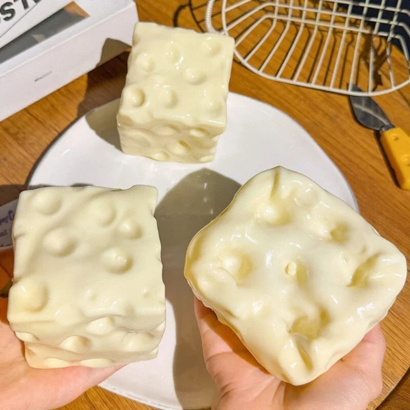 Party Games Gifts - Taba Squishy Cheese Cube, Balle Anti-Stress