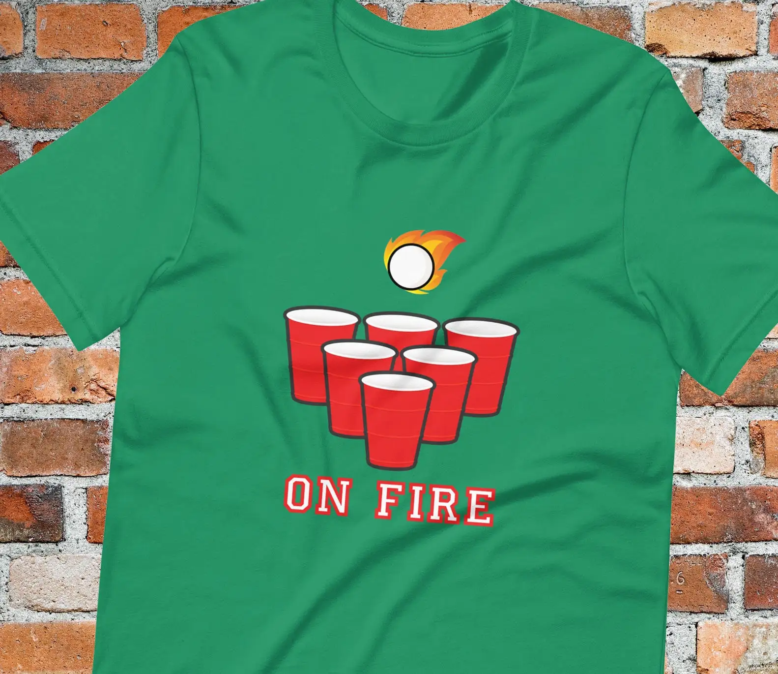 Party Games College - T-shirt Beer Pong On Fire Flip