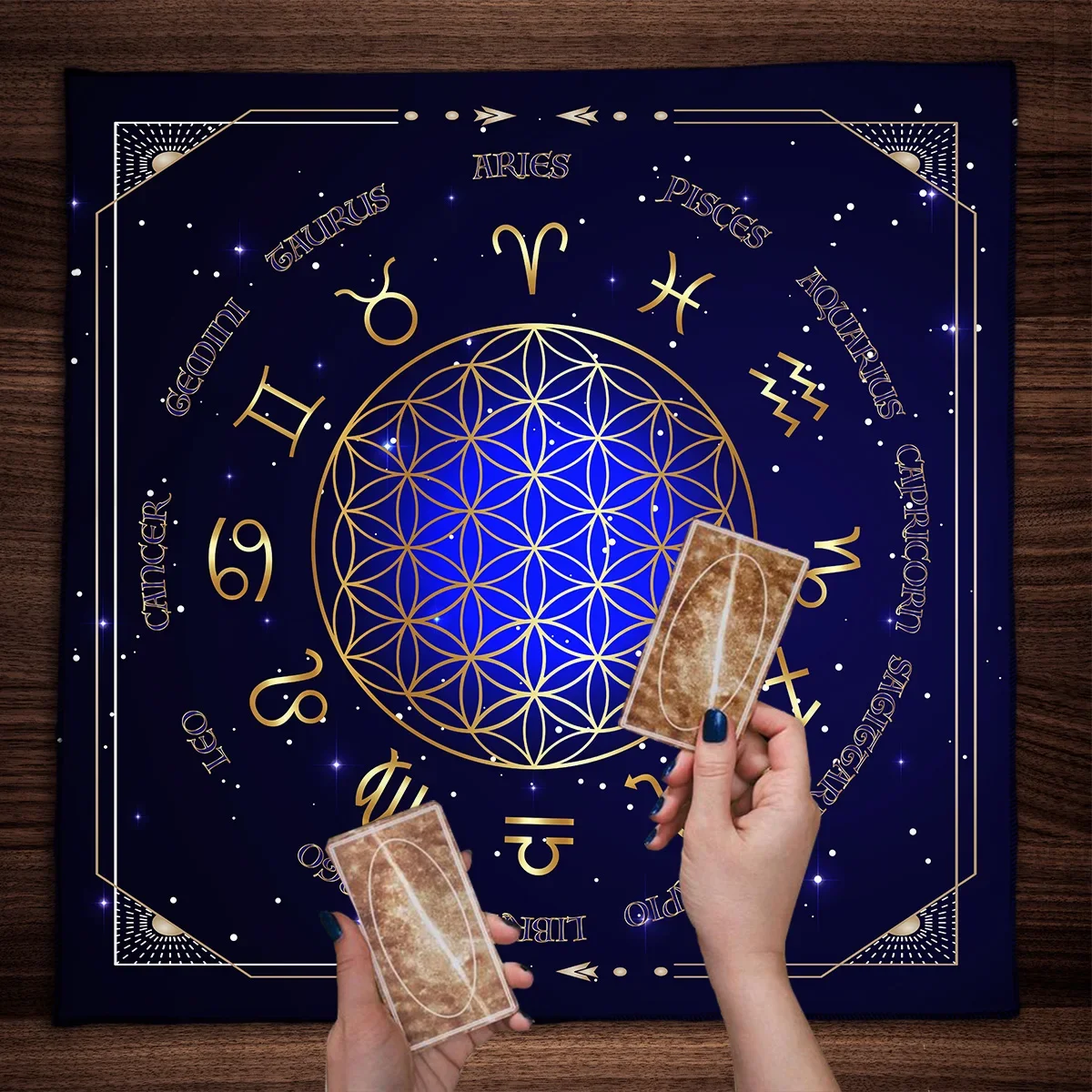 Zodiac Party Games - Nappe de tarot avec roue du