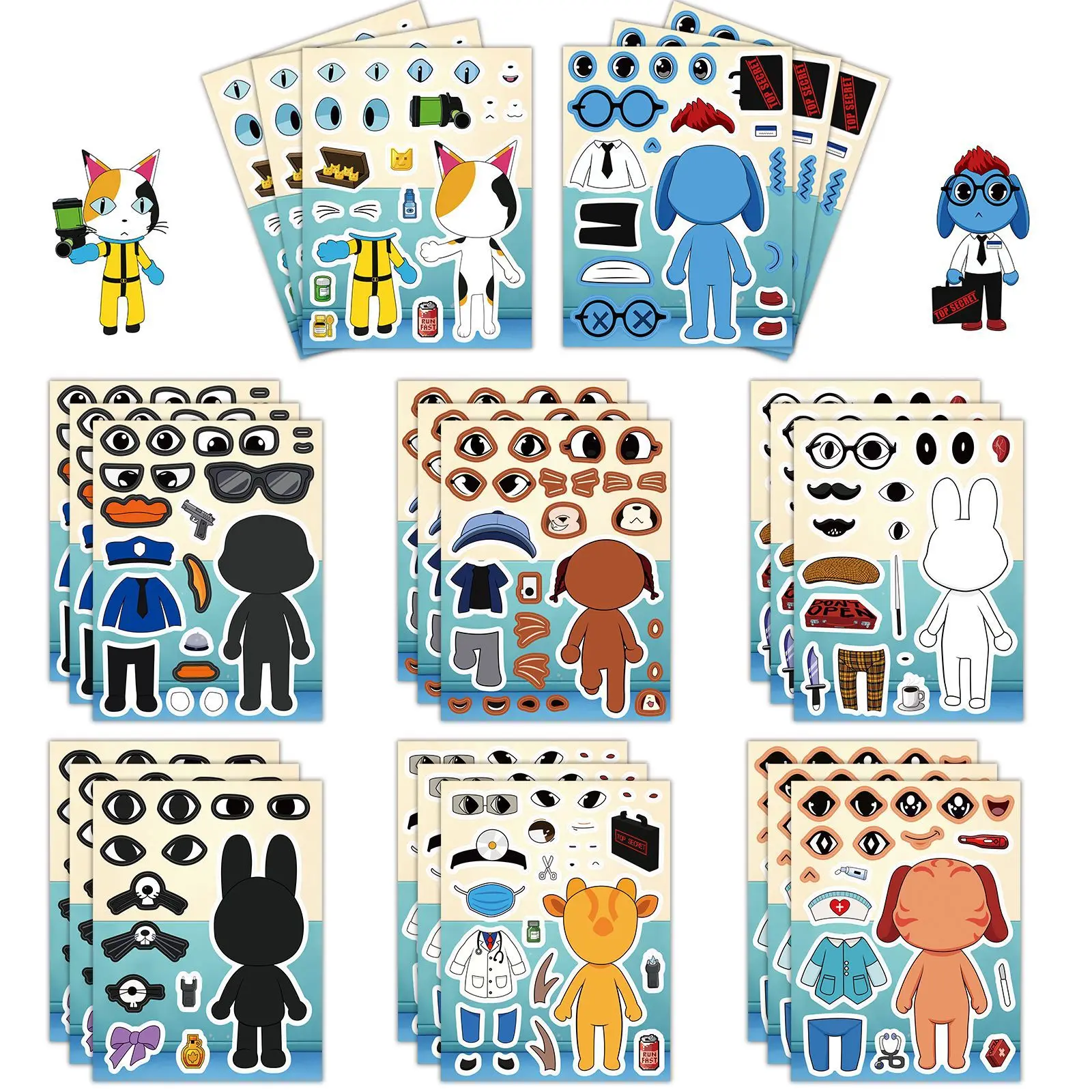 Party Games Good - 8 pièces/ensemble, autocollants d'anomalies de puzzle