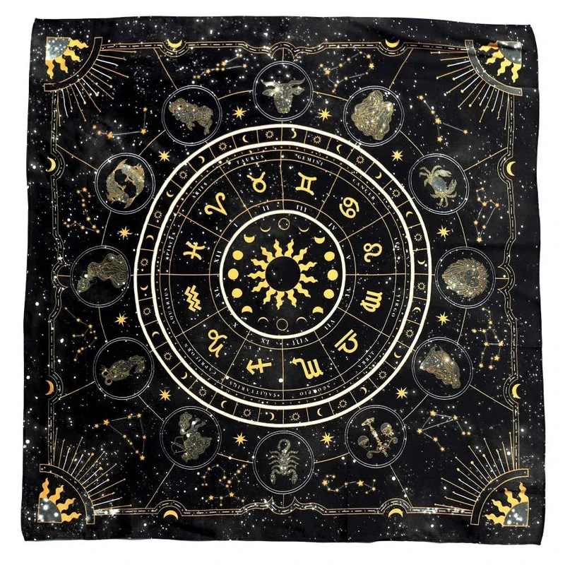 Zodiac Party Games - Tapis de Tarot en Velours avec