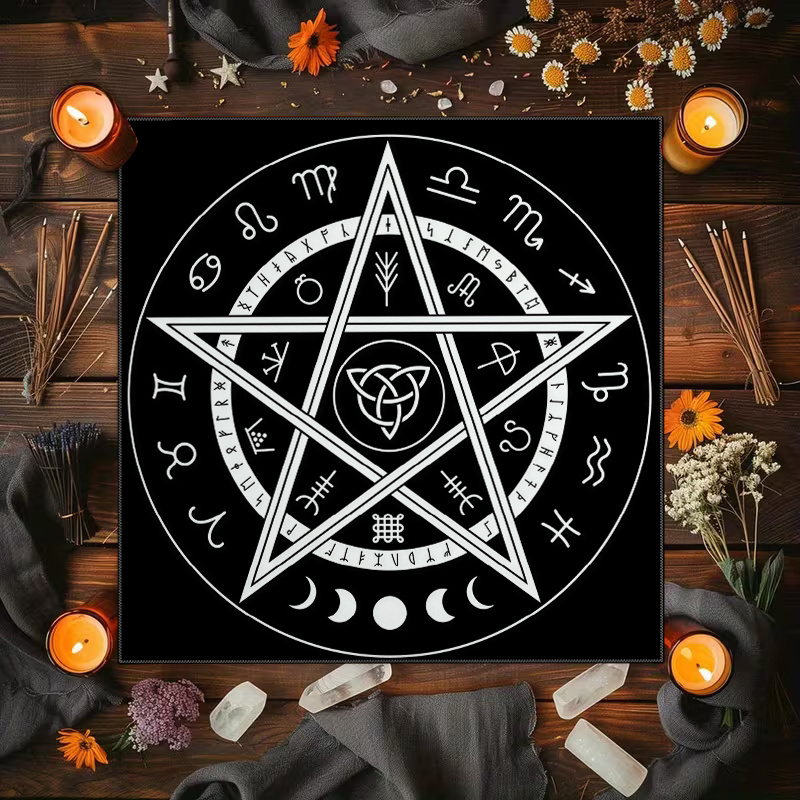 Zodiac Party Games - 1 nappe de tarot avec pentagramme