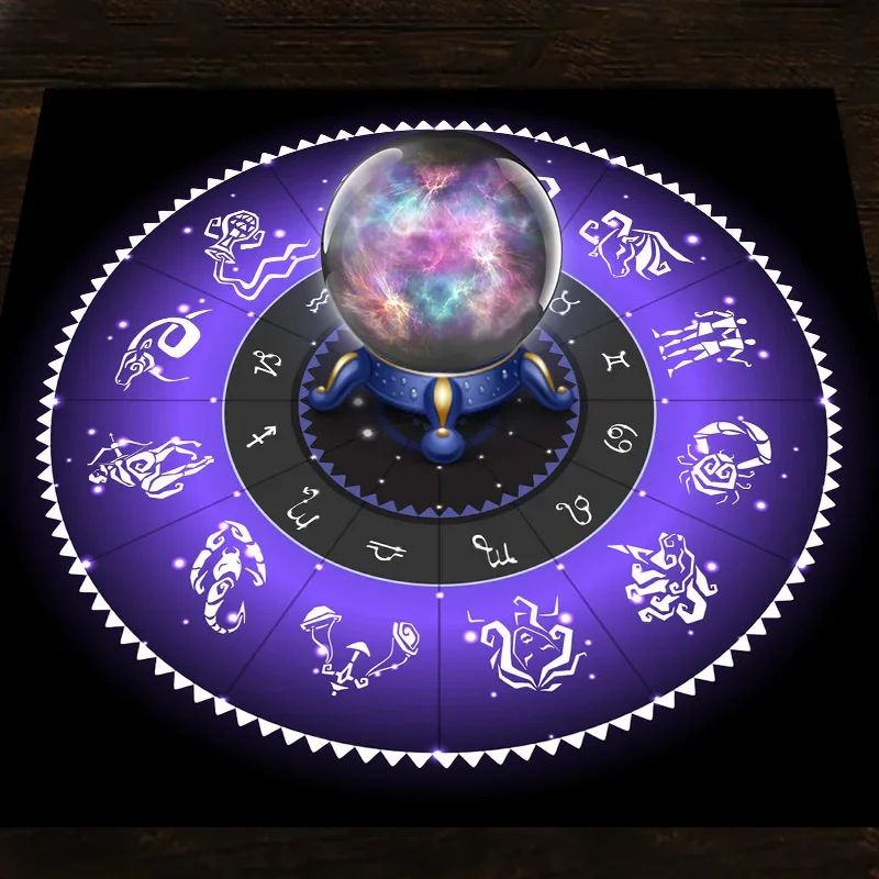 Zodiac Party Games - Tapis de Tarot en Velours Violet