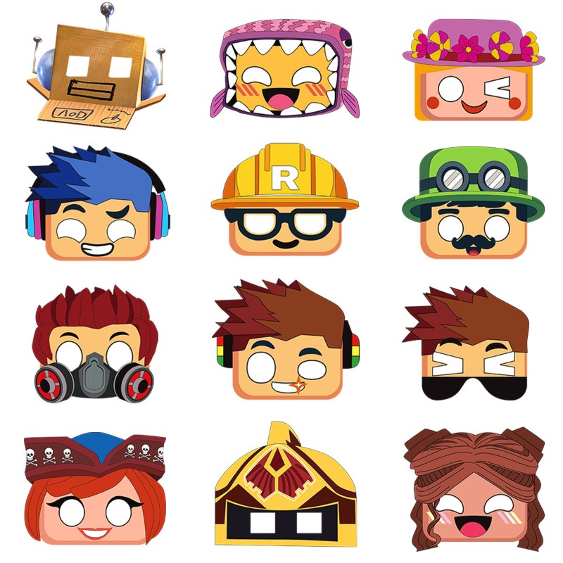 12 masques en papier à thème R - Party Games In Roblox avis et prix