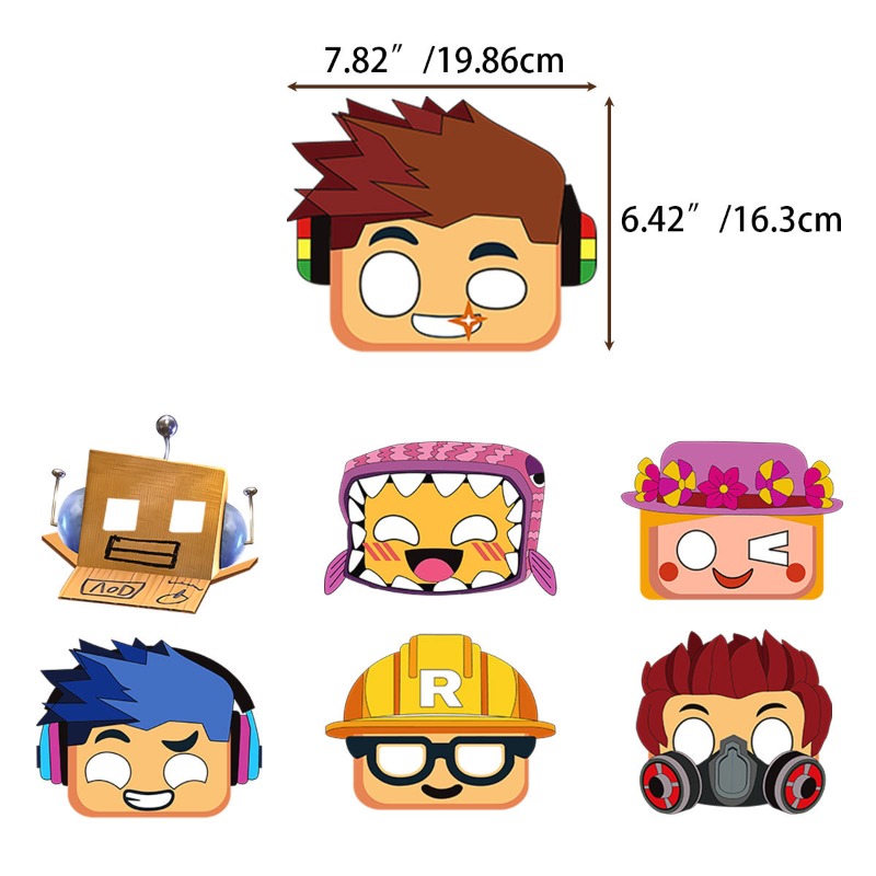 12 masques en papier à thème R - Party Games In Roblox avis et prix