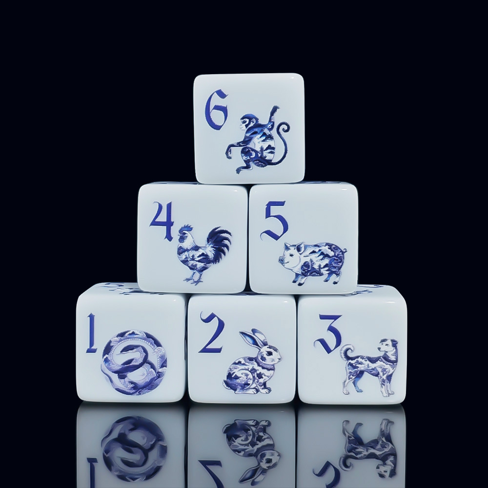 12 dés en acrylique imprimés D - Zodiac Party Games avis et prix