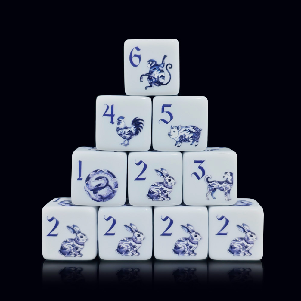 12 dés en acrylique imprimés D - Zodiac Party Games avis et prix