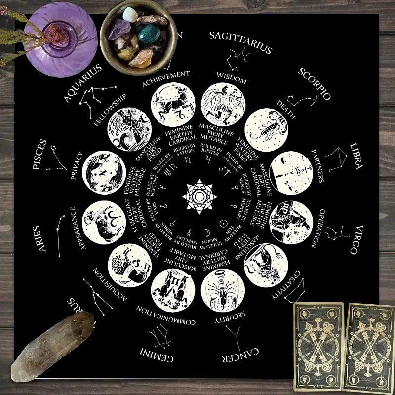 Tapis de Tarot à Motif du Zodi - Zodiac Party Games avis et prix