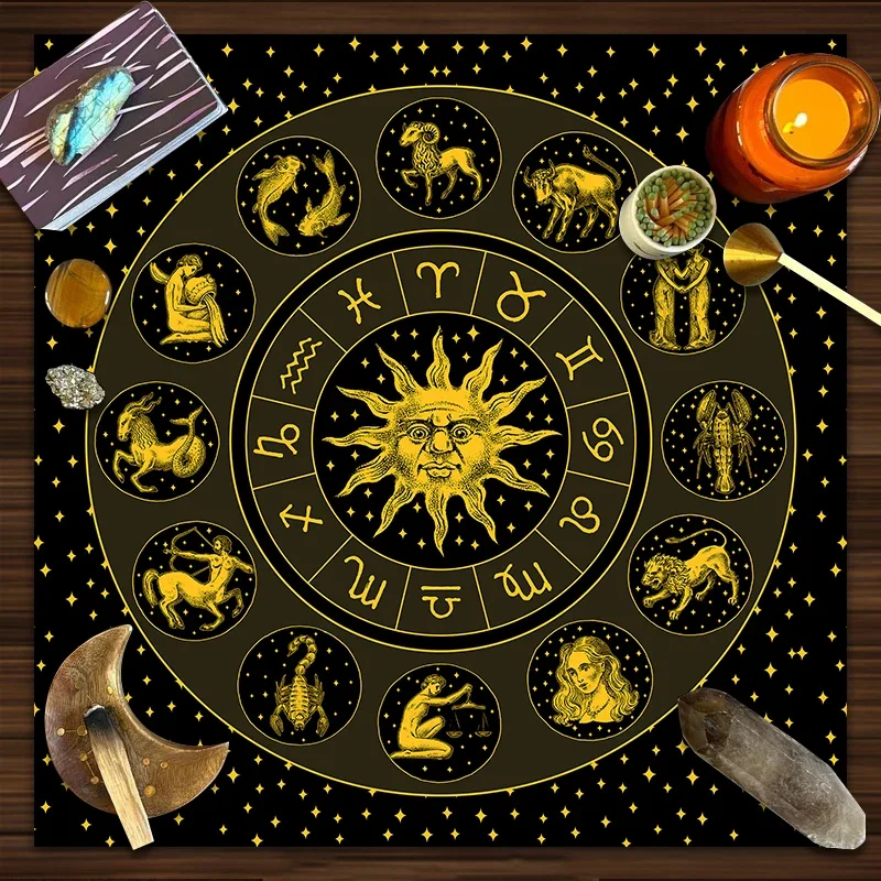 Tapis de Tarot en Velours Doré - Zodiac Party Games avis et prix