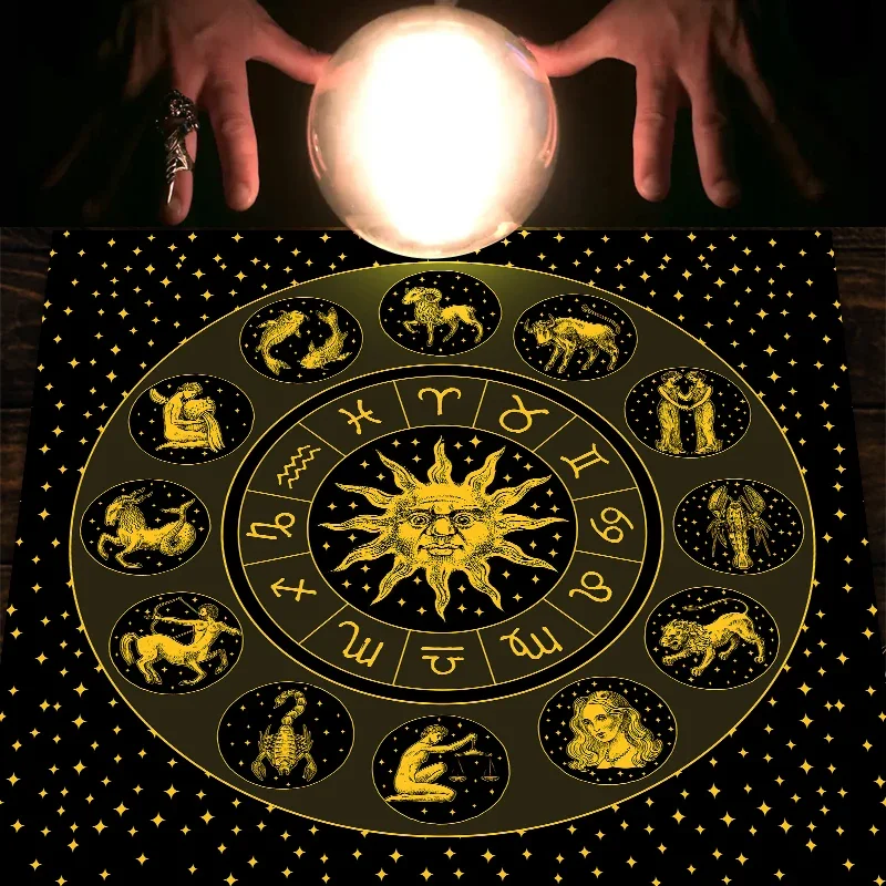 Tapis de Tarot en Velours Doré - Zodiac Party Games avis et prix
