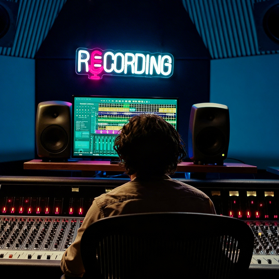 Enseigne néon « RECORDING », é - Party Games Stream avis et prix