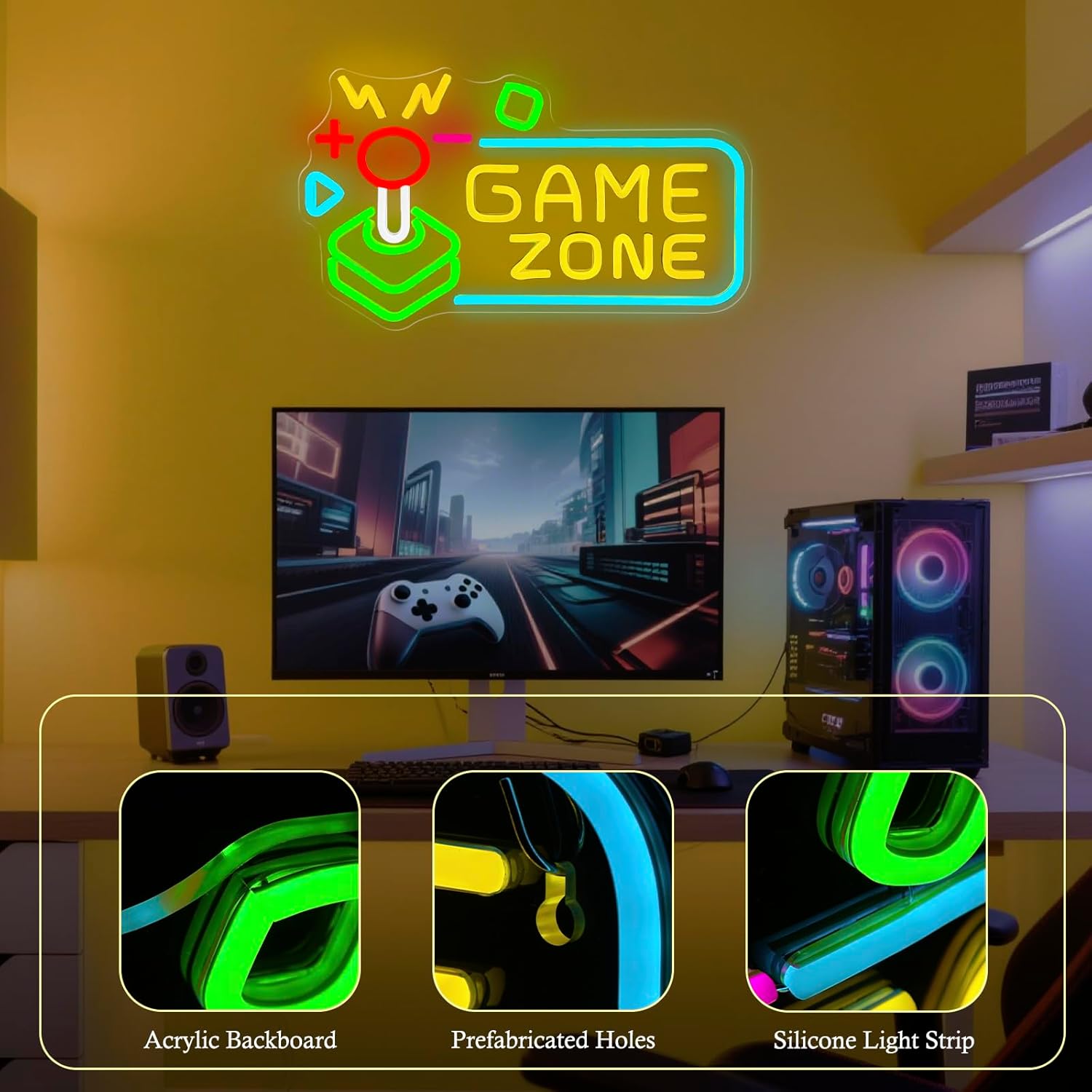 Panneau lumineux néon Game Zon - Party Games Stream avis et prix